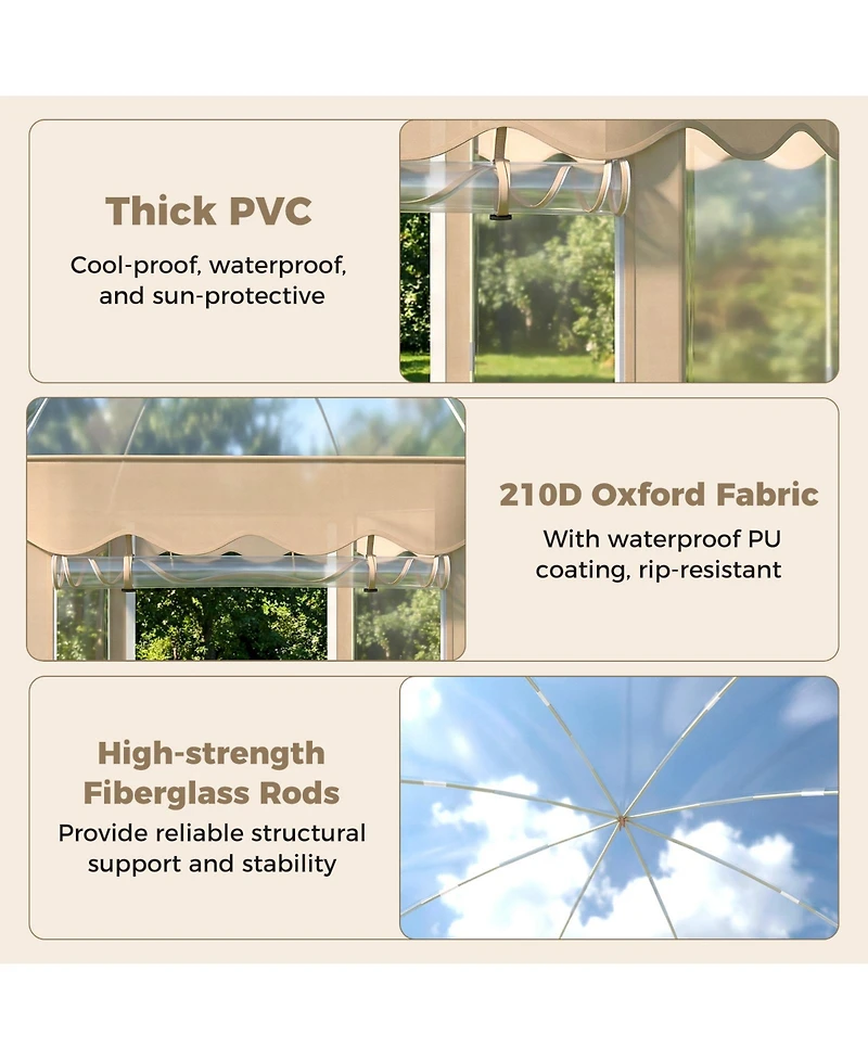 Gouun Pop Up Clear Bubble Tent 10x10 ft for 8-10 People, 540-Degree Panoramic Pvc Weatherproof Pod