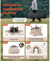Gouun Pop Up 13-Sided Spherical Gazebo Screen Tent 12x12 ft with Removable Top and Carry Bag