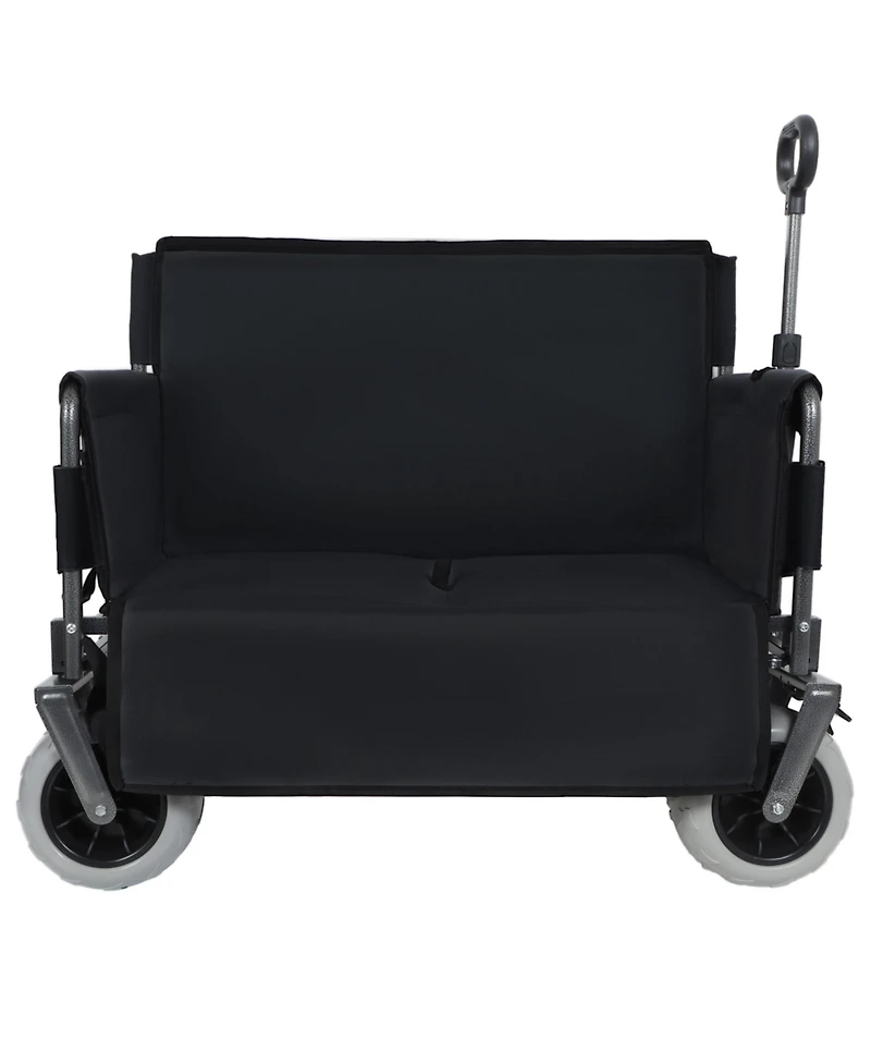 Mondawe 3-in-1 Convertible Folding Storage Wagon Utility Carts - Bench Seat with 180 Littre Capacity, All-Terrain Wheels