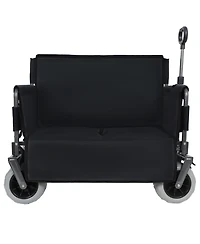 Mondawe 3-in-1 Convertible Folding Storage Wagon Utility Carts - Bench Seat with 180 Littre Capacity, All-Terrain Wheels