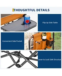 gaomon 1PC Portable Outdoor Camping Chair, Aluminum Folding Director Chair with Side Pocket
