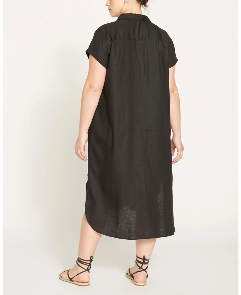 Universal Standard Plus Louvre Bow Back Linen Dress