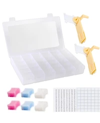 Gnuadz Embroidery Floss Organizer Box With Bobbin Winder 120 Bobbins