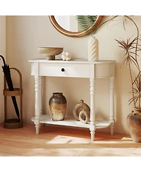 Gouun Retro 36-Inch Console Table with Drawer and Shelf