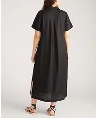 Universal Standard Plus Padma Polo Neck Linen Dress
