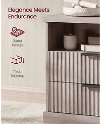 Slickblue Nightstand with Charging Station and Drawer Storage Design
