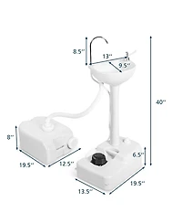 Gouun Portable Camping Hand Wash Station with 4.5-Gallon Tank, Basin Stand and Foot Pump Operation