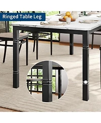 gaomon 79" Industrial Dining Table with Chamfer Corner Kitchen Table with Heavy Duty Metal Legs for Dining Room, Kitchen, Living Room