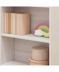 Max & Lily Bookshelf, 2 Shelf Bookcase Modern Farmhouse Solid Wood Shelves for Bedroom