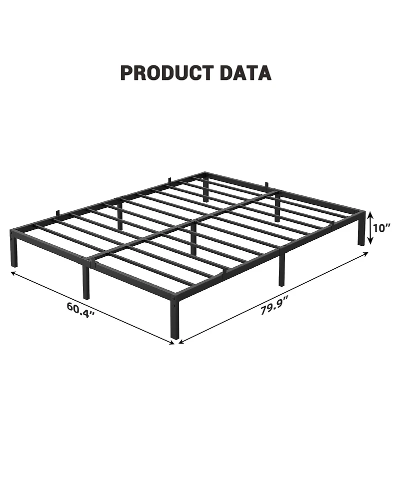 homfan 8 Inch Sturdy Low Profile Metal Bed Frame Platform