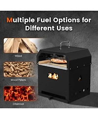 Sugift 4-in-1 Outdoor Portable Pizza Oven with 12 Inch Pizza Stone