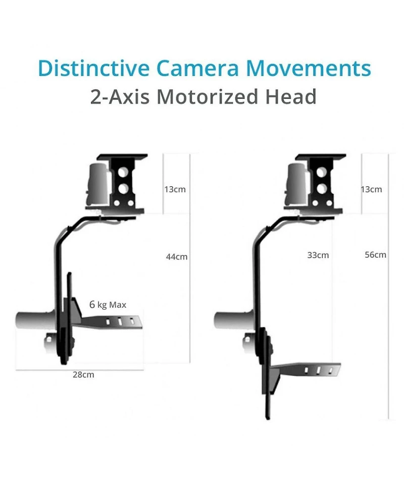 Proaim Jr Pan-Tilt Head with 12V Joystick Control, 13.2 Lbs Capacity