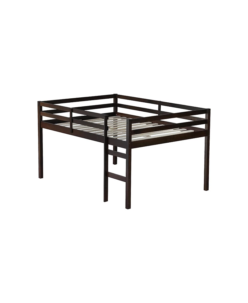 Sailvan Rubber Wood Loft Bed with Ladder