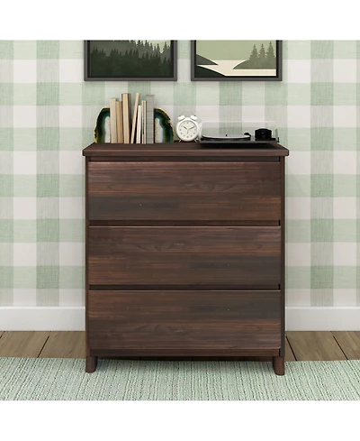 Max & Lily Solid Wood Modern Farmhouse 3 Drawer Dresser.