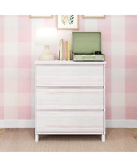 Max & Lily Solid Wood Modern Farmhouse 3 Drawer Dresser.