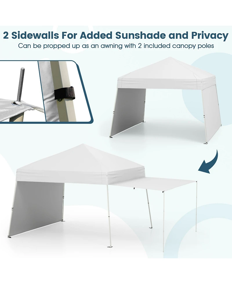 Gouun 14 x 9.2 feet Pop-Up Canopy Tent with 2 Convertible Sidewalls and Awning