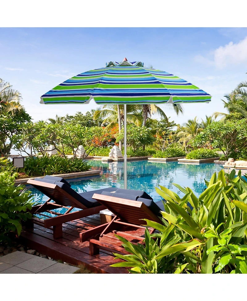 Gouun 6.5 feet Beach Umbrella with Upf 50+ Protection, Sand Anchor and Carry Bag