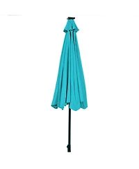 Gouun 10 feet Solar Led Patio Market Umbrella with 24 Lights, Tilt and Crank