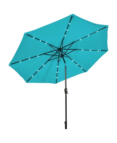 Gouun 10 feet Solar Led Patio Market Umbrella with 24 Lights, Tilt and Crank