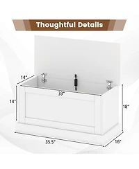 Gouun Large Storage Chest with Safety Metal Hinge and Flat Top Surface