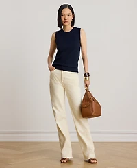 Lauren Ralph Petite High-Rise Straight Leg Jeans
