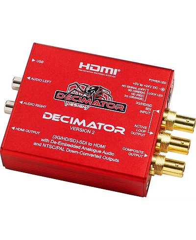 Decimator Version 2 Simultaneously Scales Sdi to Both Hdmi and Ntsc/Pal with De-Embedded Analogue Audio