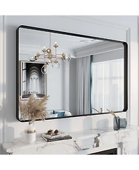 Apmir 48" x 30" High-Strength Tempered Glass and Aluminum Alloy Framed Wall Decor Bathroom Vanity Mirror