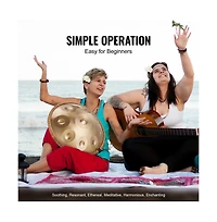 Sugift 22 in 9 Note D Minor Handpan Steel Drum with Mallets Stand and Carry Bag