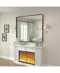 Apmir 48" x 40" High-Strength Tempered Glass and Aluminum Alloy Framed Wall Decor Bathroom Vanity Mirror