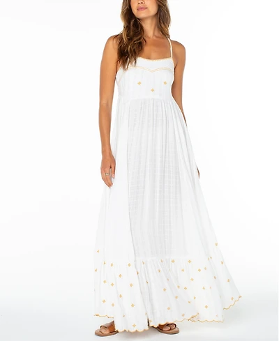 Roxy Women's Sunburst Sweetheart Neck Maxi Dress