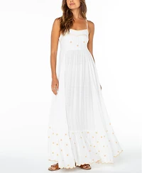 Roxy Women's Sunburst Sweetheart Neck Maxi Dress