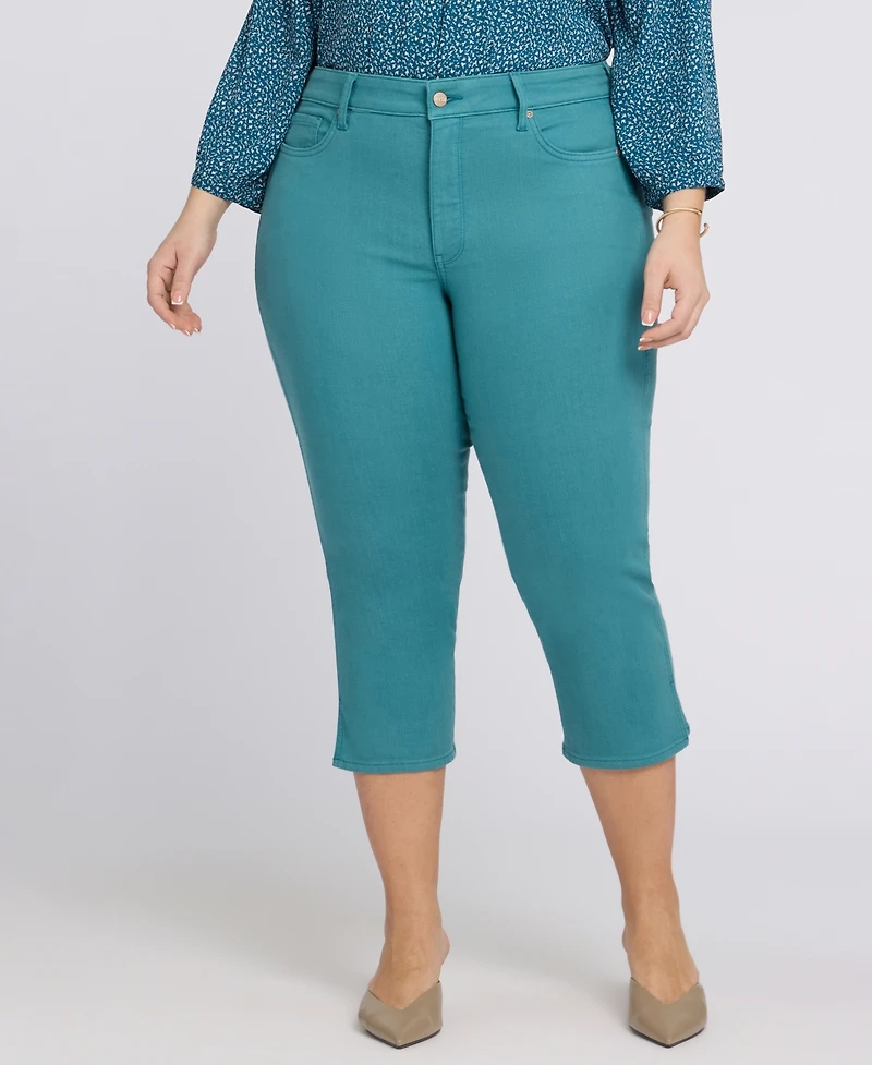Nydj Plus Chloe Capri Jeans with Lift Tuck Technology Cool Embrace Denim