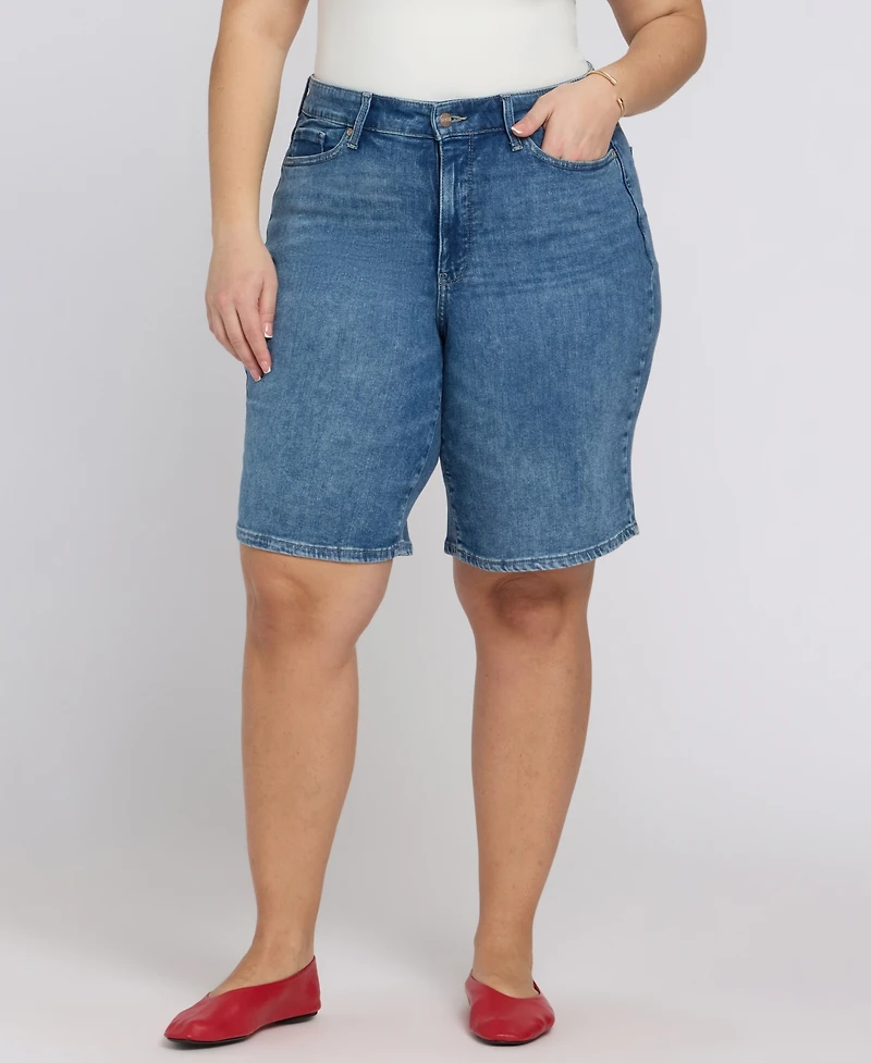 Nydj Plus Lilly Mid-Rise Shorts with Lift Tuck Technology