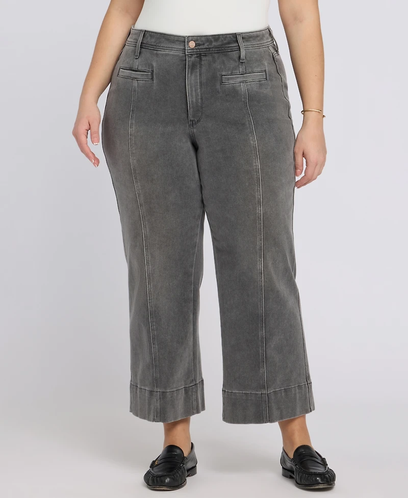 Nydj Plus Teresa Wide-Leg Ankle Jeans with Lift Tuck Technology