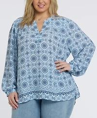 Nydj Plus Trinity Split Neck Top