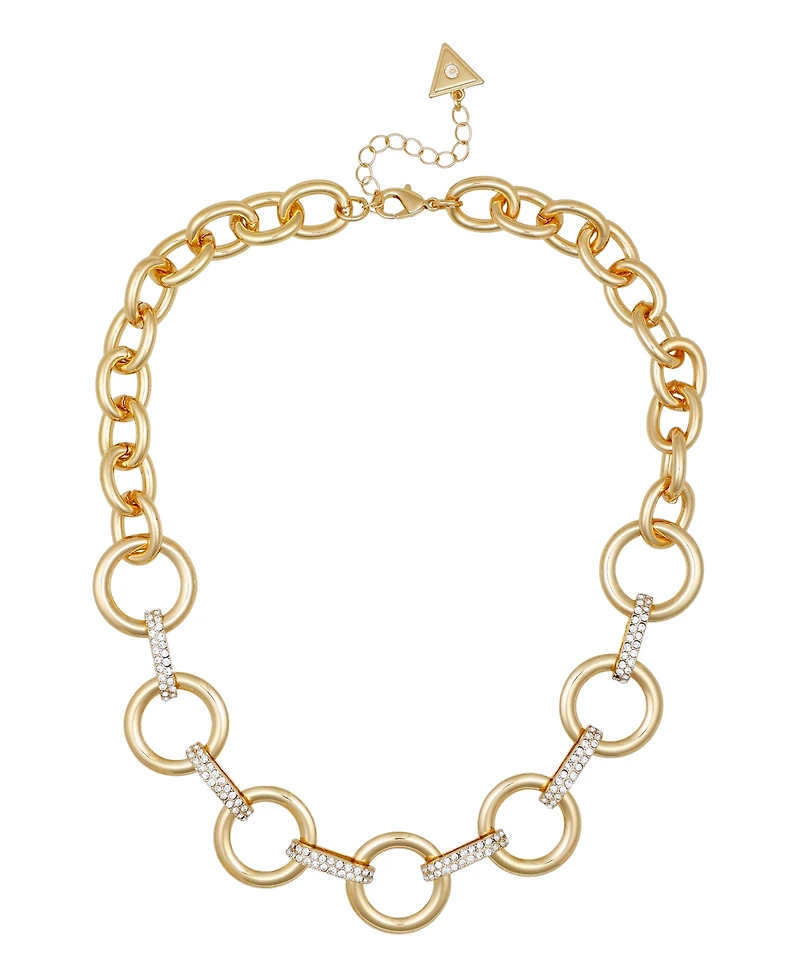 Guess Glass Stone Gold-Tone Short Necklace