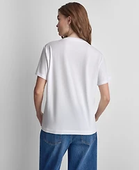 Dkny Jeans Petite New York Stacked Sequin Logo Short-Sleeve T-Shirt