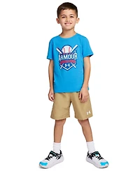 Under Armour Boys' 2T-7 Crewneck T-Shirt and Woven Shorts, 2-Piece Set