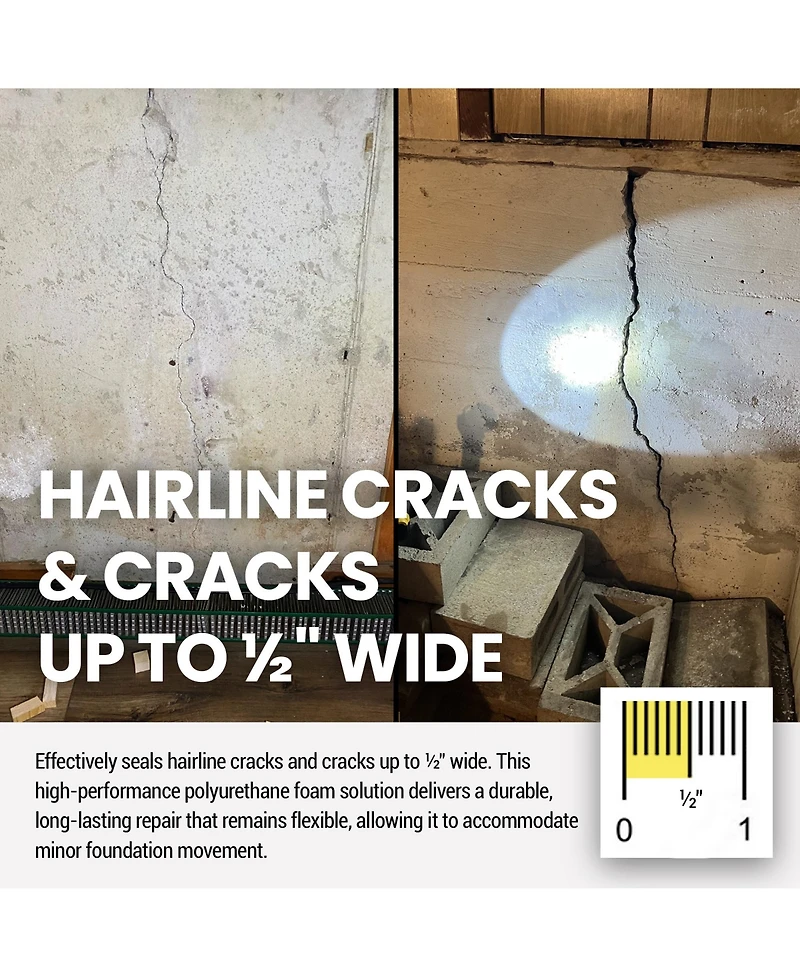 RadonSeal Concrete Foundation Crack Diy Repair Kit for Basement Wall Cracks
