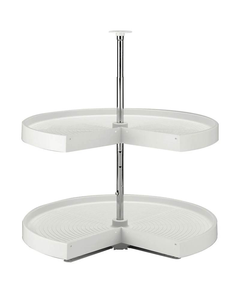 Rev-a-Shelf 28'' Lazy Susan Pie-Cut Polymer Two-Shelf, White, Ld-2942-28-11-1