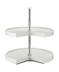 Rev-a-Shelf 28'' Lazy Susan Pie-Cut Polymer Two-Shelf, White, Ld-2942-28-11-1
