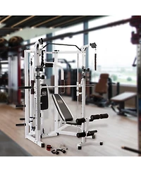Marcy 5276 Combo Smith Heavy-Duty Total Body Strength Home Gym Machine, White