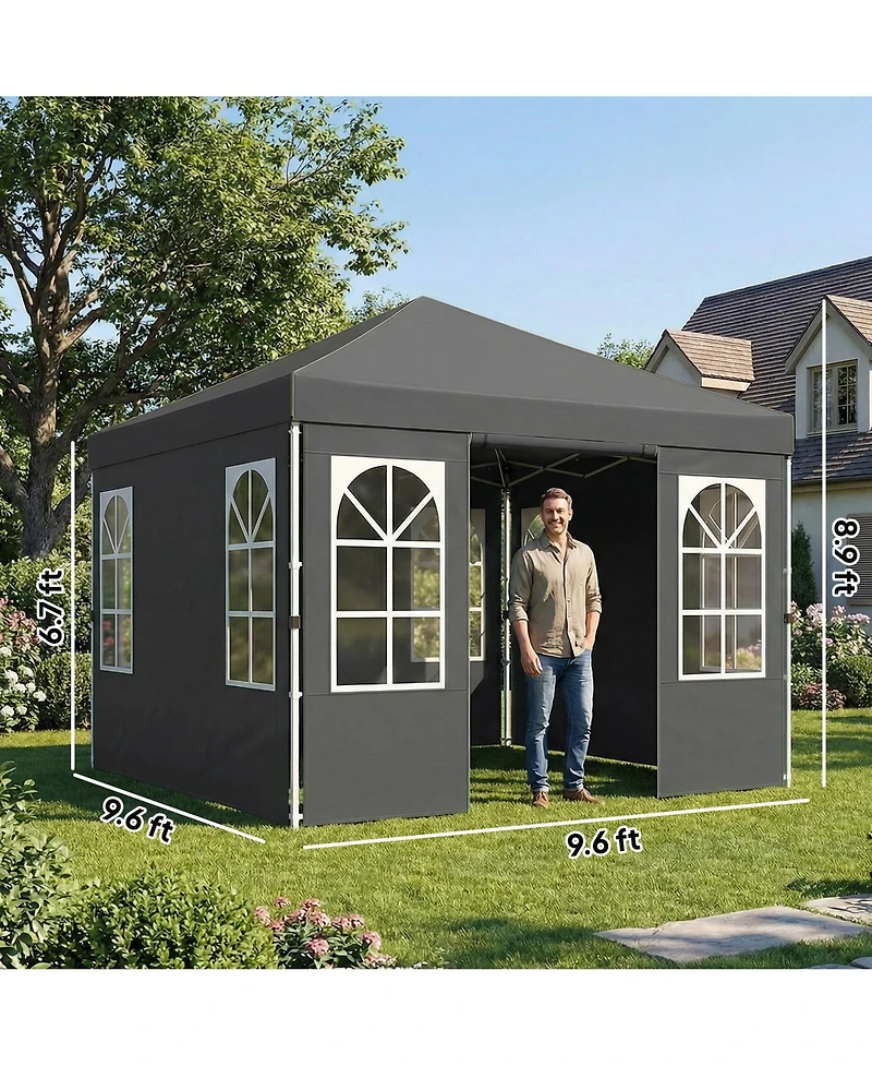 Outsunny Pop Up Canopy Tent with One Push Setup