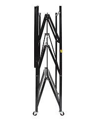Origami R5-06W Black 4-Wheeled and 4-Shelf Folding Steel Wire Shelving Storage