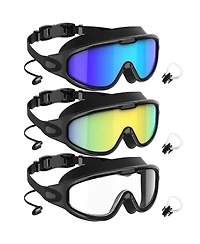Gnuadz Swim Goggles Anti-fog Uv 180degree(s) Clear View Adult 3 Pack