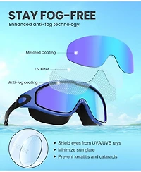 Gnuadz Swim Goggles Anti-fog Uv 180degree(s) Clear View Adult 3 Pack