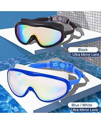Gnuadz Swim Goggles Wide View Anti-fog Mirrored Lens 2-Pack