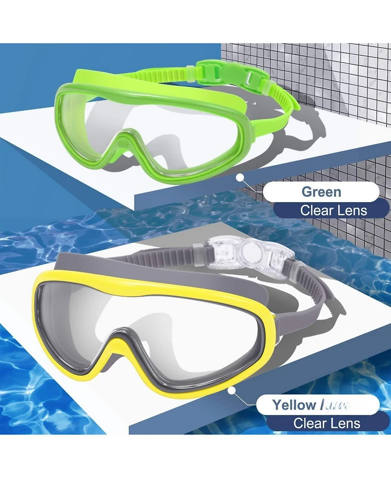 Gnuadz Swim Goggles Wide View Anti-fog Mirrored Lens 2-Pack