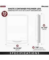 Rev-a-Shelf 35 qt. Trash Can Replacement Lid, Blue (Lid Only), Rv-35-lid-22-1-40