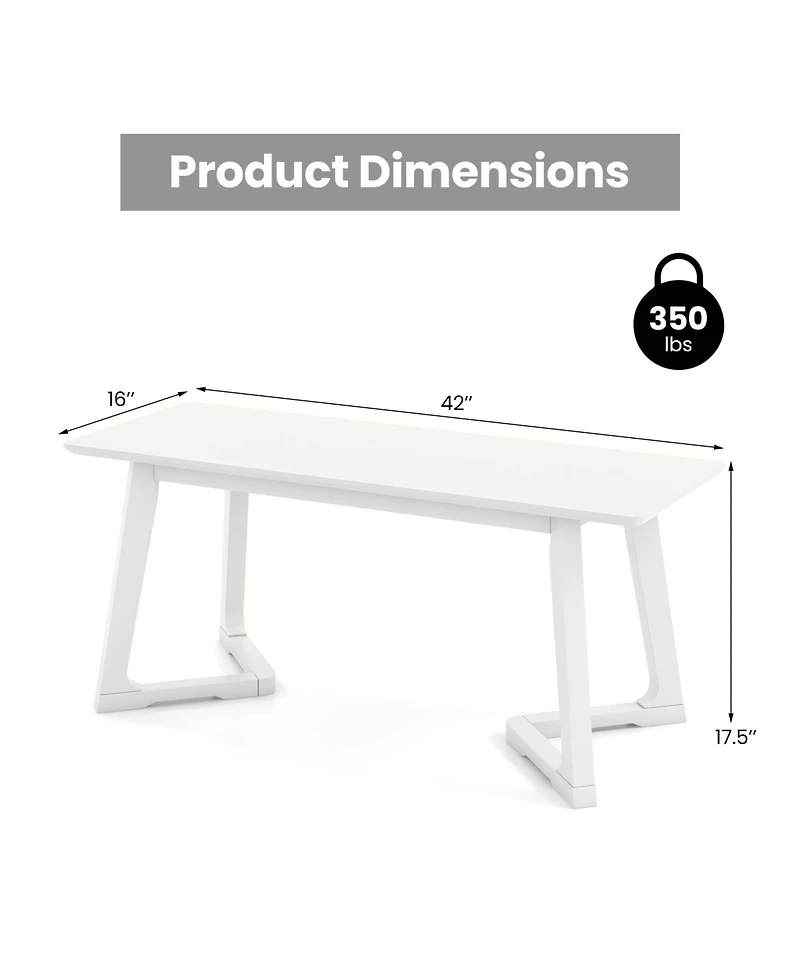 Gouun 42-Inch Rubberwood Entryway Dining Bench